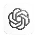 ChatGPT logo featuring a black interlocking geometric knot design on a white rounded square background.