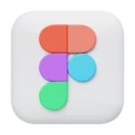 Figma logo: colorful geometric shapes forming an abstract “F” on a light gray rounded square background.