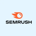 semrush logo: orange rocket-like icon above the word “SEMRUSH” in bold black letters.